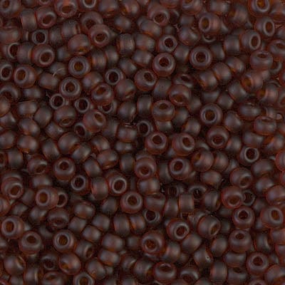 8/0 - Miyuki Glass Seed Beads - Matte Transparent - Dark Topaz - 8-134F