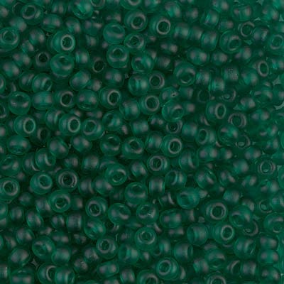 8/0 - Miyuki Glass Seed Beads - Matte Transparent - Emerald - 8-147F