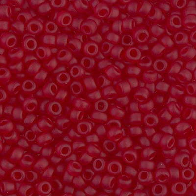 8/0 - Miyuki Glass Seed Beads - Matte Transparent - Ruby - 8-141F