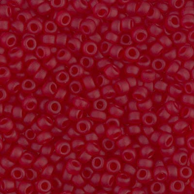 8/0 - Miyuki Glass Seed Beads - Matte Transparent - Ruby - 8-141F