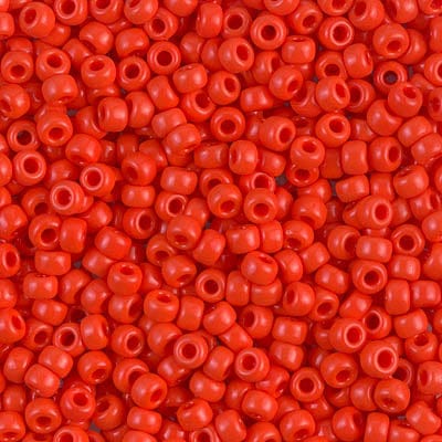 8/0 - Miyuki Glass Seed Beads - Opaque - Vermilion Red - 8-407