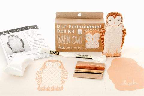 Barn Owl Embroidery Kit from Kiriki