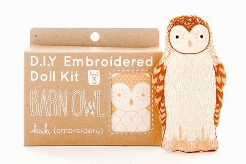 Barn Owl Embroidery Kit from Kiriki