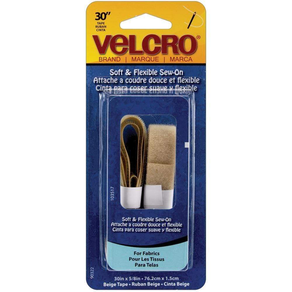 Beige Soft & Flexible Velcro, 5/8" Wide