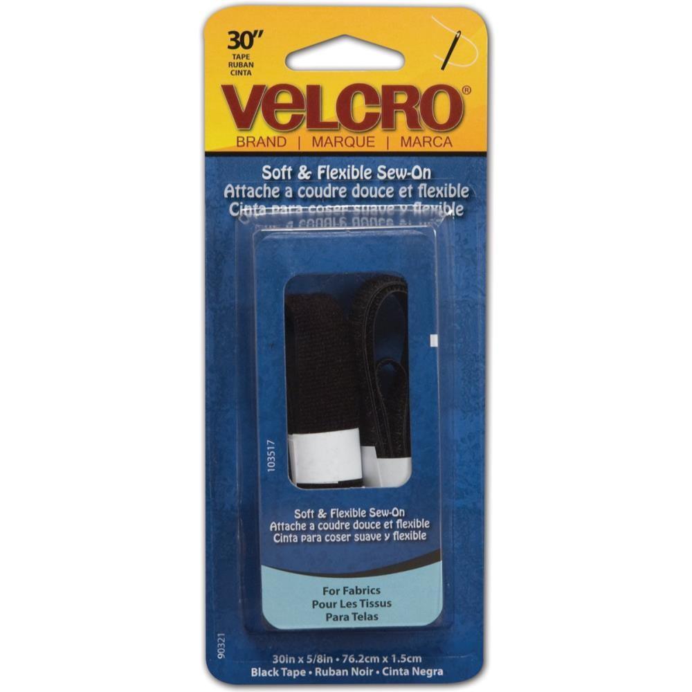 Black Soft & Flexible Velcro, 5/8" Wide