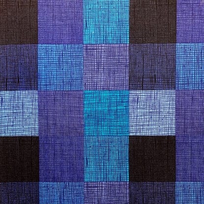 Blue Tonal - Heath Check - Laminate by Alexander Henry