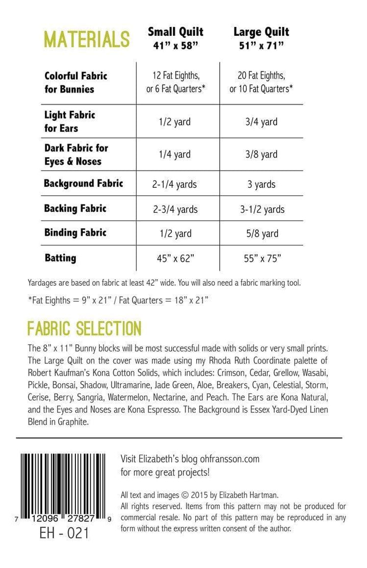 Bunny, Elizabeth Hartman