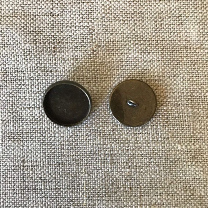 Button Bezel, Round, in Antique Bronze, 14mm Tray, 4 Pieces