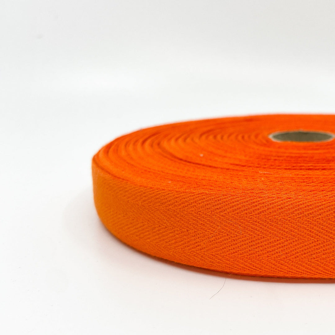 Cotton Twill Tape - Orange - 25mm
