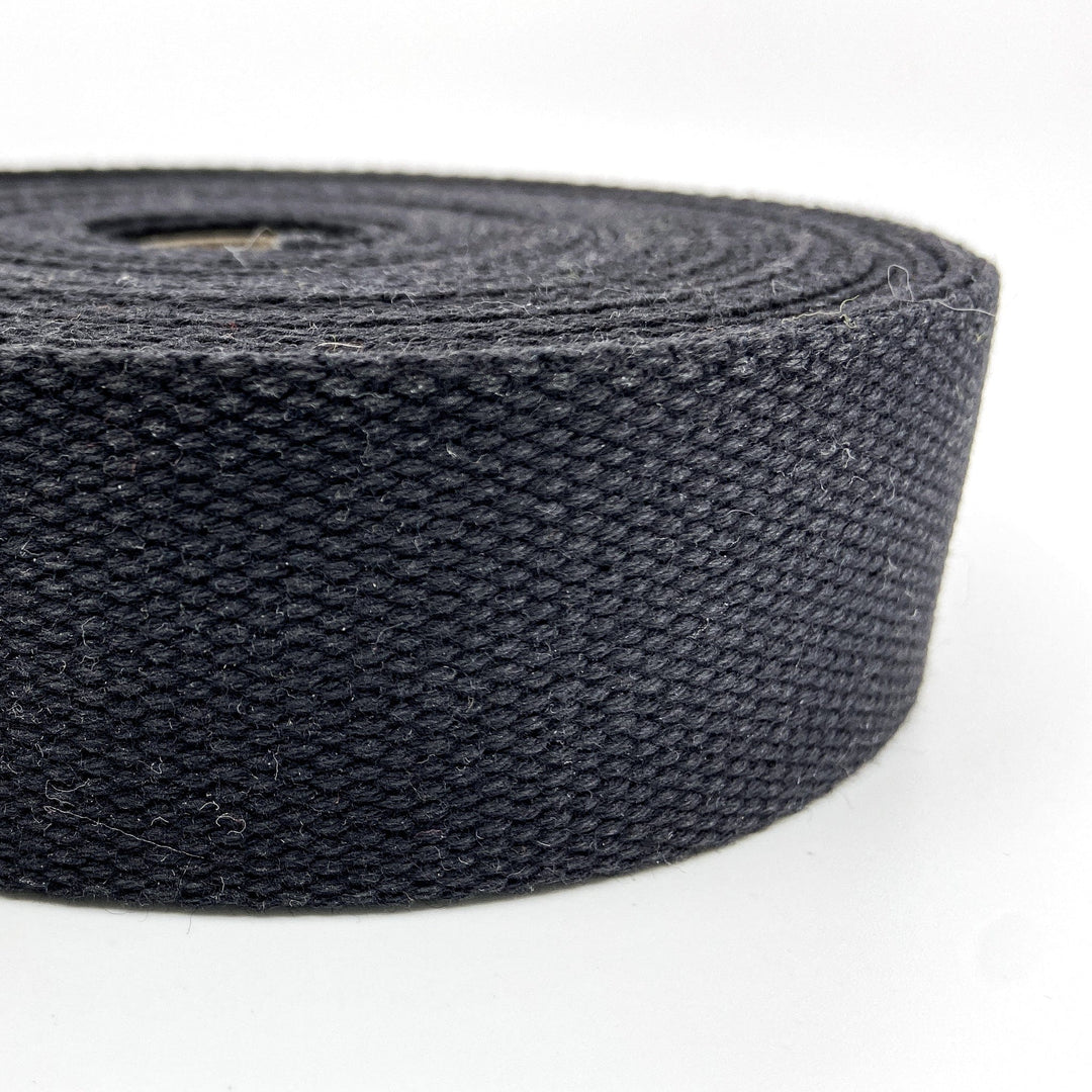 Cotton Webbing - Black - 40mm