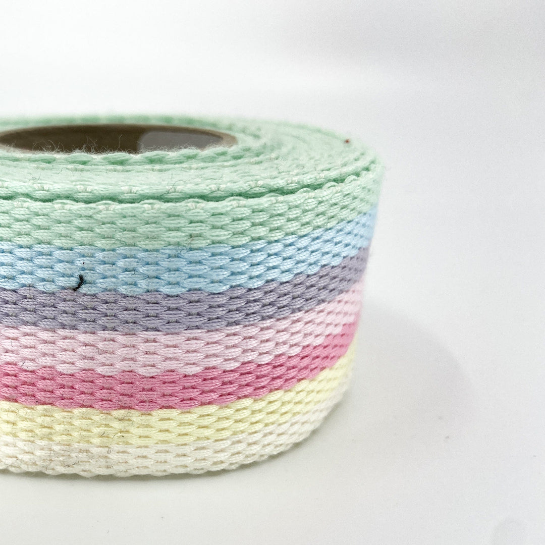 Cotton Webbing - Pastel Stripe - 40mm