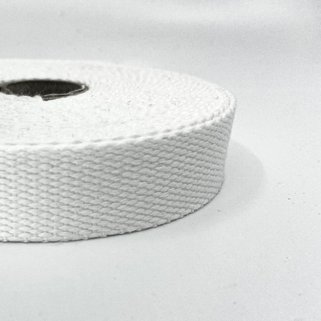 Cotton Webbing - White - 25mm