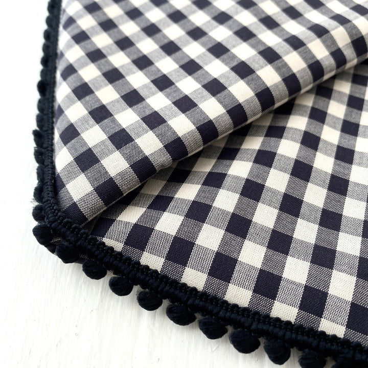 Crawford Gingham and Mini Pom Pom - Triangle Scarf Kit - Summer 2022