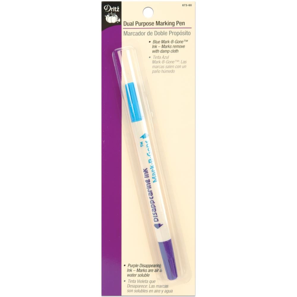 Dual Purpose Marking Pen, Washable and Disappearing Ink, Dritz