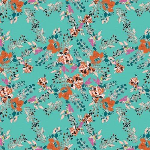 Episodic Blooms, Virtuosa by Bari J for Art Gallery, in Aqua