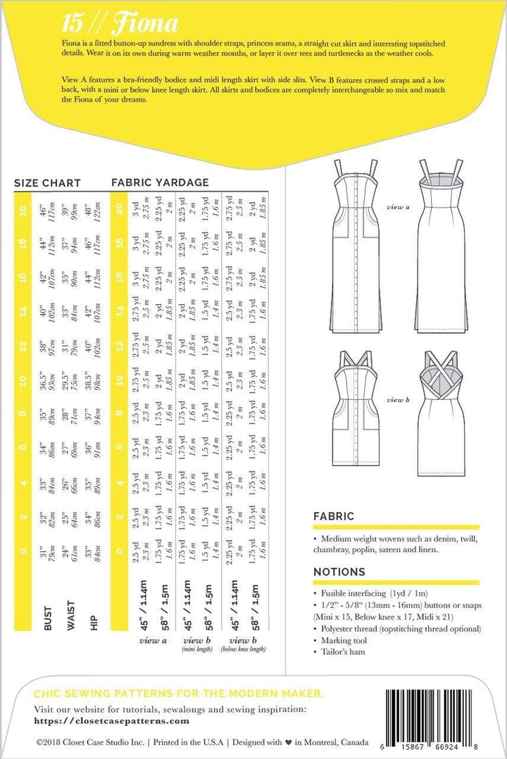 Fiona Dress, Closet Case Patterns