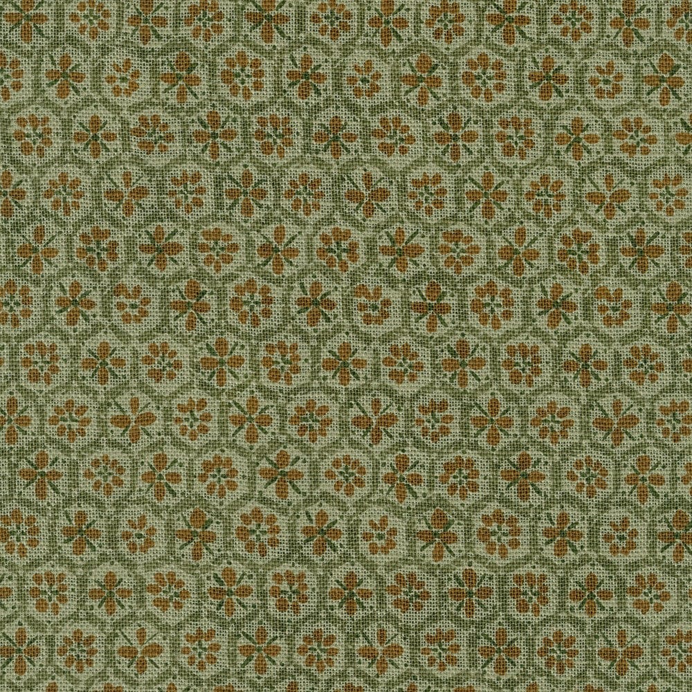 Flowers in Olive - Nara Homespun - Sevenberry