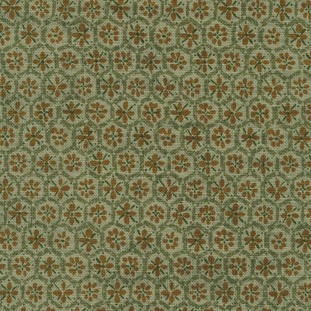 Flowers in Olive - Nara Homespun - Sevenberry