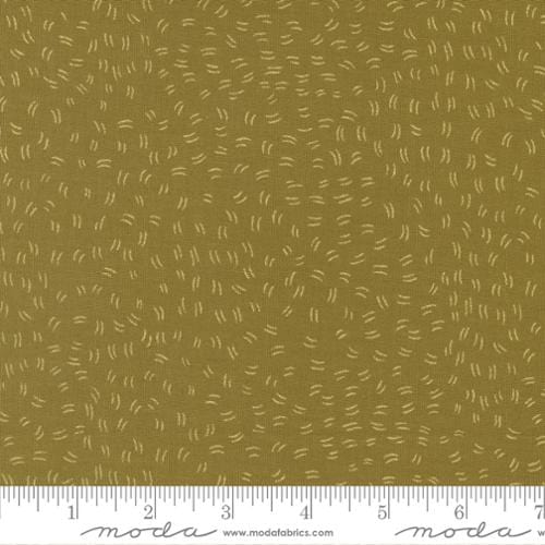 Flutters in Ochre Metallic - Meadowmere by Gingiber - MODA
