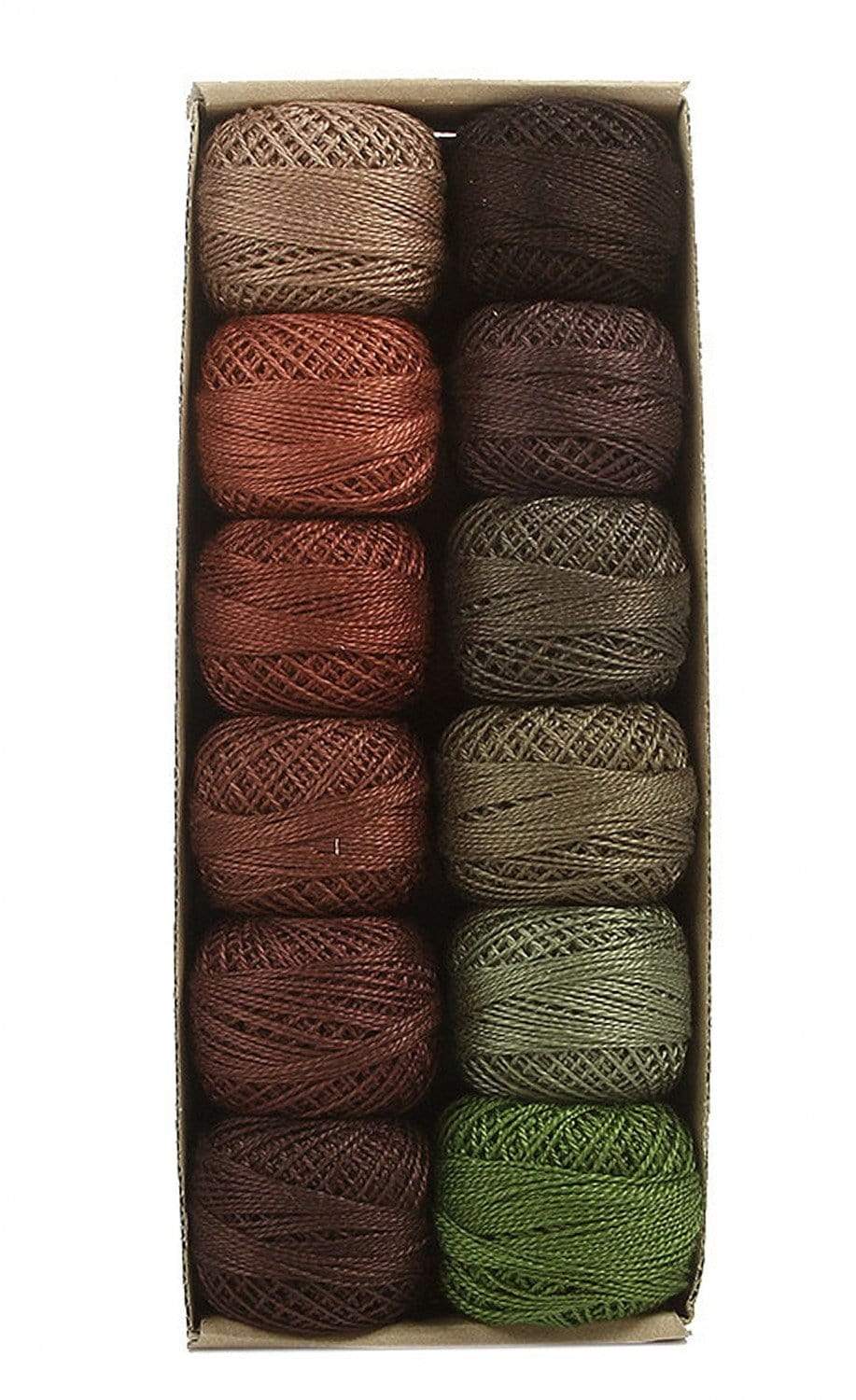 Forest Canvas ~ Size 8 Valdani Pearl Cotton Set of Twelve 73 Yard Balls