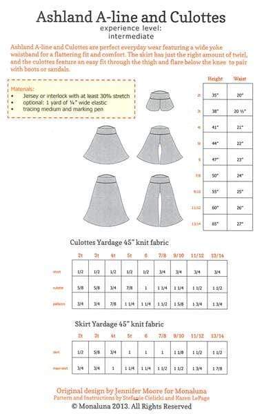 Girl's Ashland A-line Skirt & Culottes, Monaluna