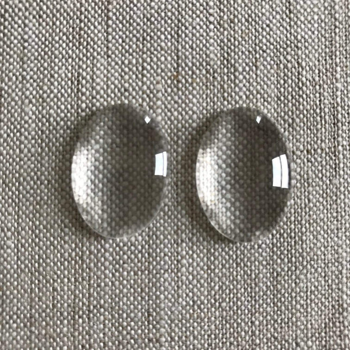 Glass Cabochons, 18mm x 25mm Oval, Eight Pieces