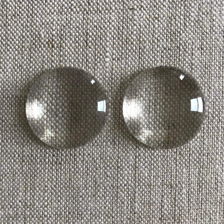 Glass Cabochons, 25mm Round, Eight Pieces