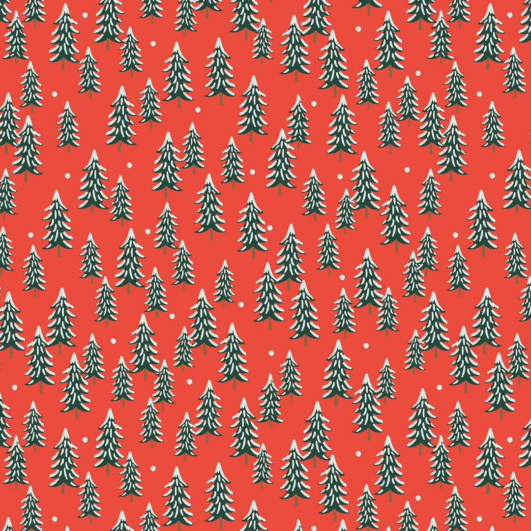 Holiday Classics - Fir Trees on Red Fabric - Rifle Paper Co.