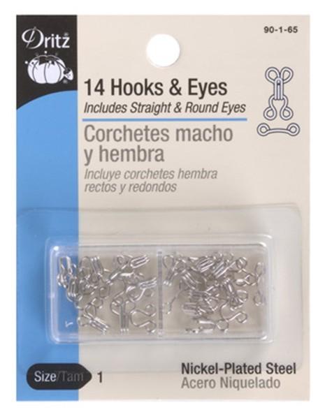 Hooks & Eyes Nickel, Size 1