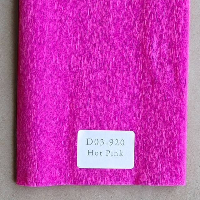Hot Pink, Single Ply Crepe Paper,  10 inches x 7 1/2 feet