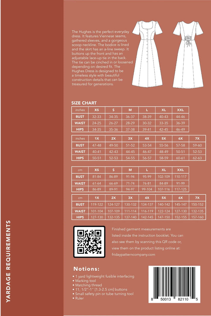 Hughes Dress - Friday Pattern Company - Sizes XS-7X