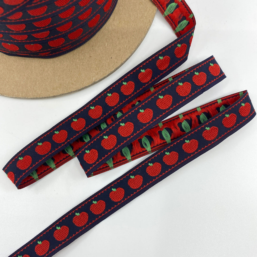 Jacquard Ribbon with Apples