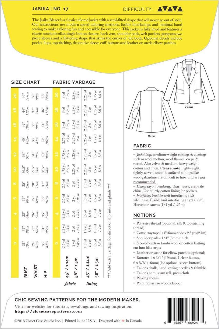 Jasika Blazer, Closet Case Patterns