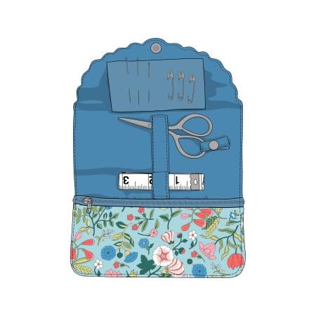 Liberty of London Sewing Roll, Wildflower in Blue