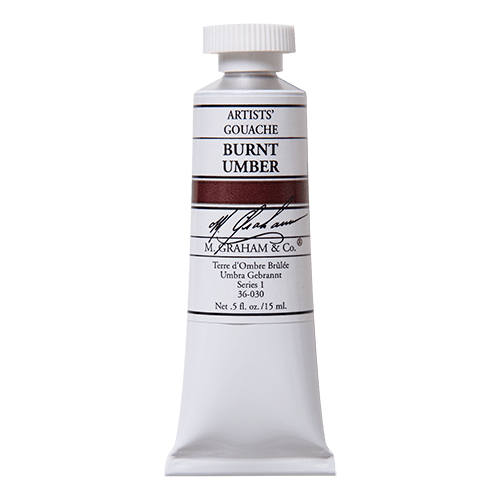 M. Graham Gouache Paint - Burnt Umber 030 - 15ml Tube