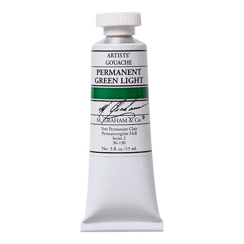 M. Graham Gouache Paint - Permanent Green Light 130 - 15ml Tube