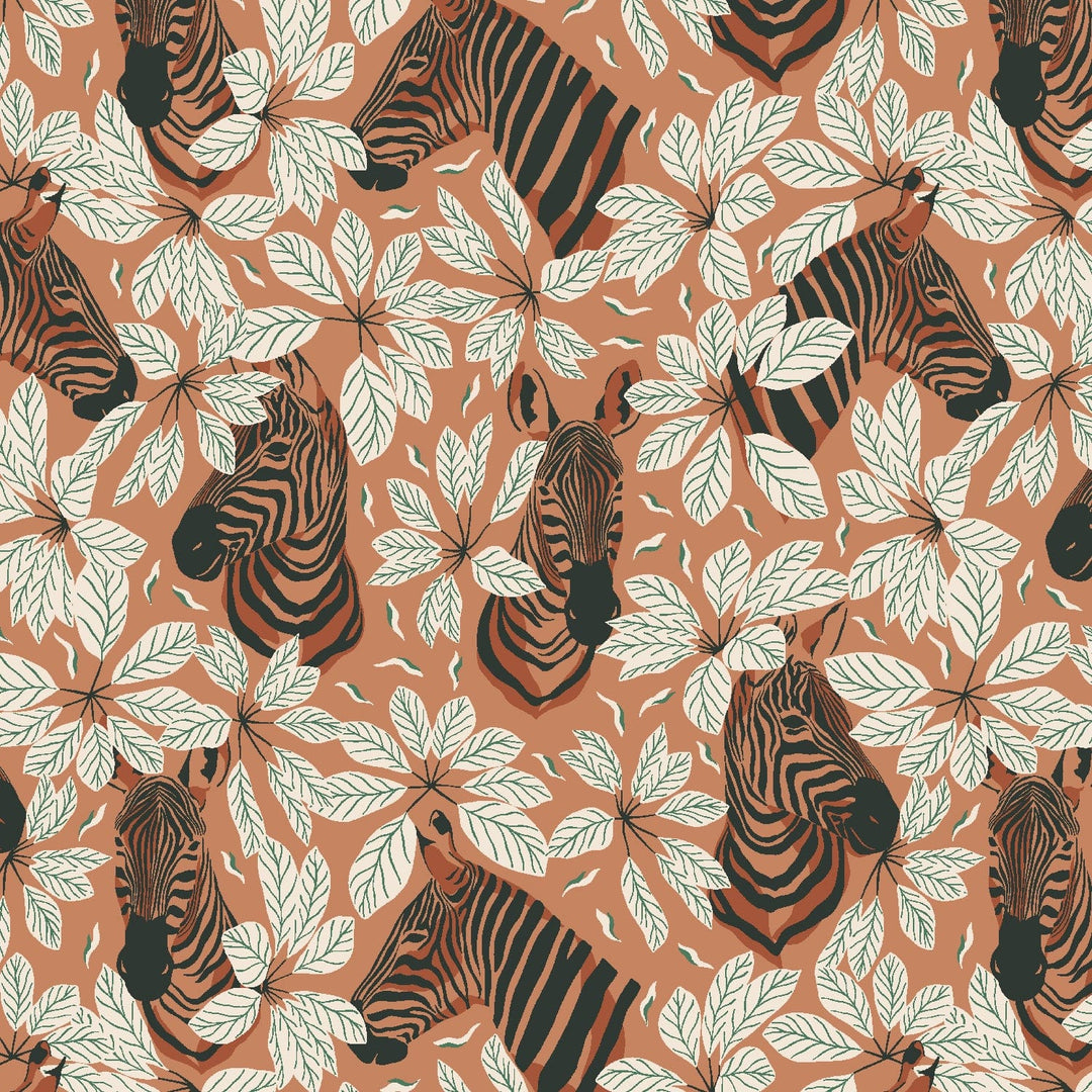 Magic of Serengeti - Happy Zebra on Amber Winds Fabric