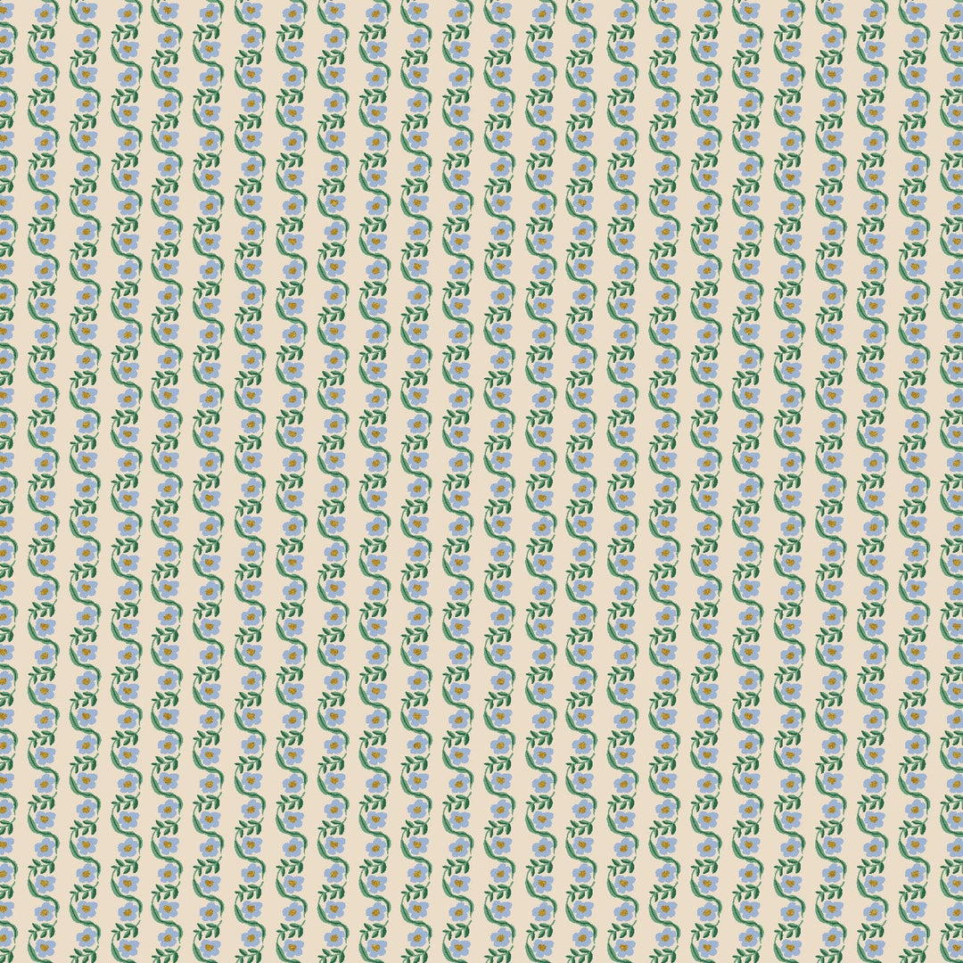 Messina Stripe in Blue Metallic - Bramble by Rifle Paper Co.