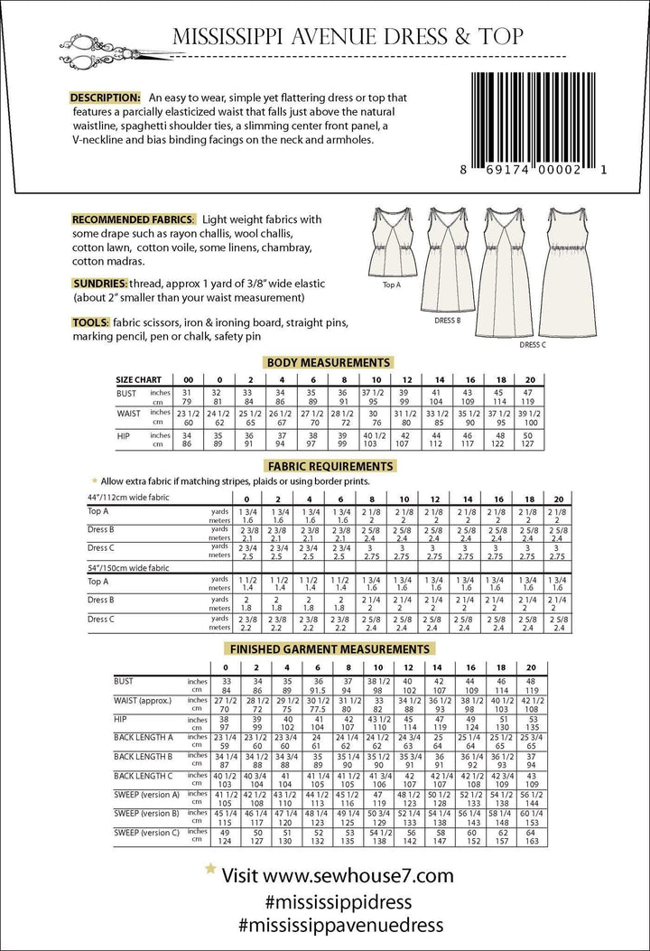 Mississippi Avenue Dress & Top, Sew House Seven