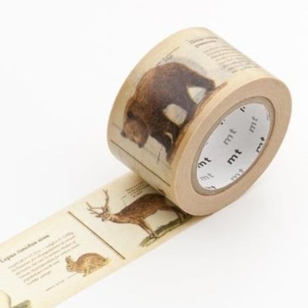 mt Washi Tape - 30mm wide - encyclopedia / animal