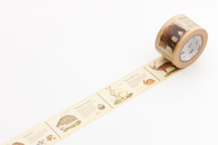 mt Washi Tape - 30mm wide - encyclopedia / animal