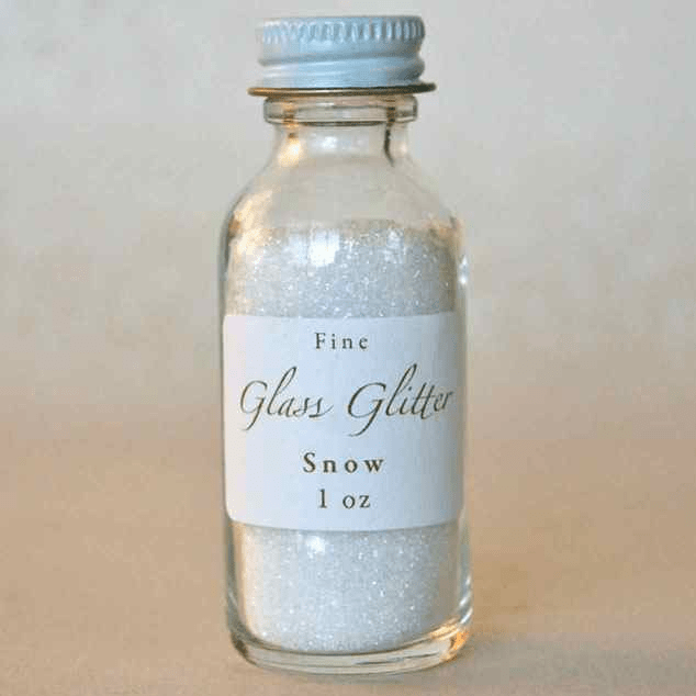 One Ounce of Glass Glitter in Snow