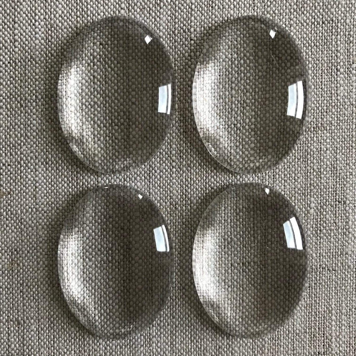 Oval Glass Cabochons, 30mm x 40mm, Four Pieces