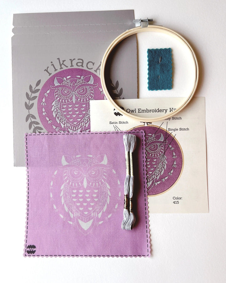 Owl - Embroidery Kit - Rikrack