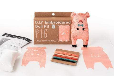 Pig Embroidery Kit from Kiriki