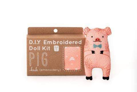 Pig Embroidery Kit from Kiriki