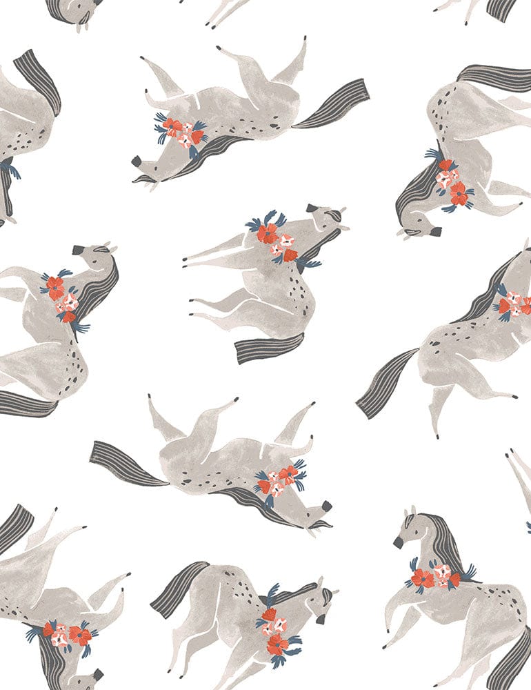 Ponies on White for Dear Stella