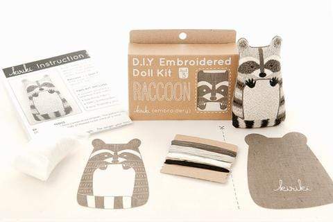 Raccoon Embroidery Kit from Kiriki