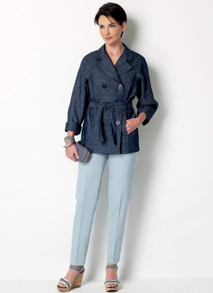 Raglan Sleeve Trench Jacket and Tapered Pants, Larger Sizes, Lisette for Butterick B6331