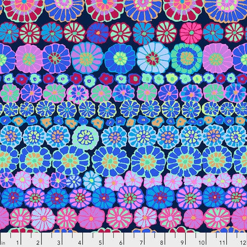 Row Flowers in Blue- Kaffe Fassett Collective